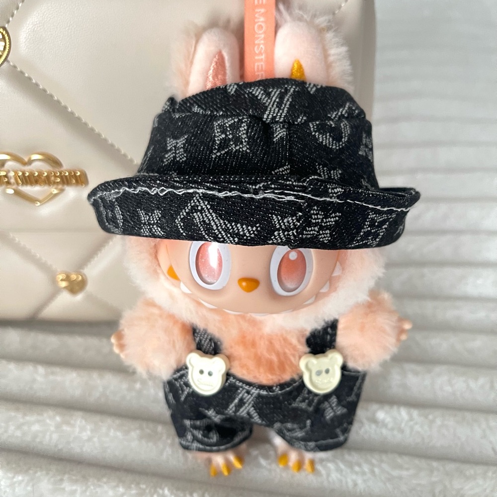 labubu bucket hat and overalls designer outfit - Picture 2 of 4